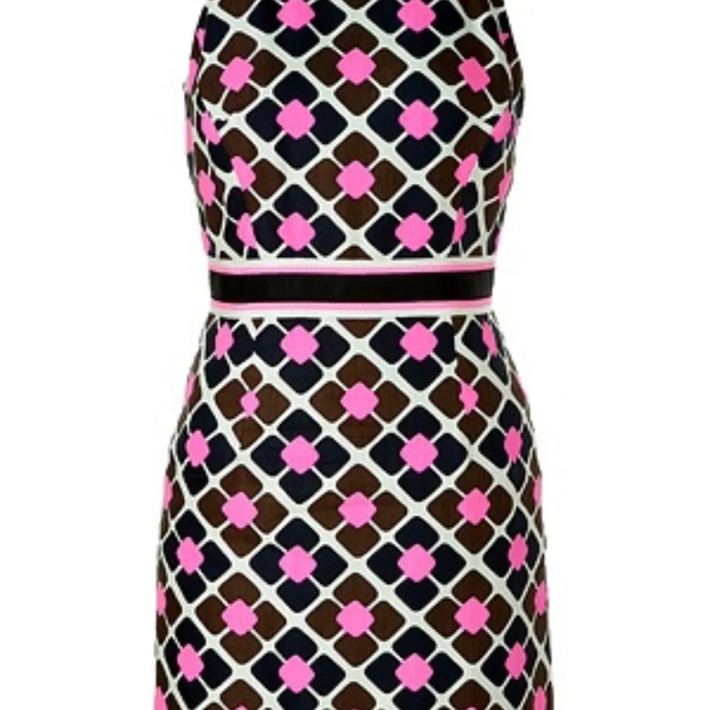 Milly of NY Anna Tile Sheath Dress Neon Pink Size 6 - Picture 6 of 10